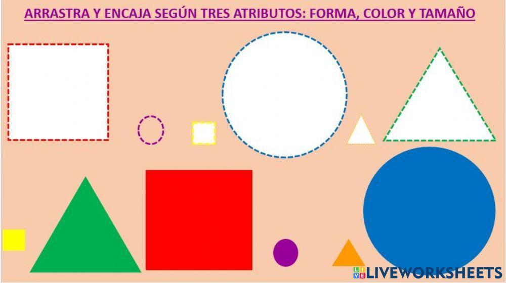 Clasificación según tres atributos color-forma-tamaño
