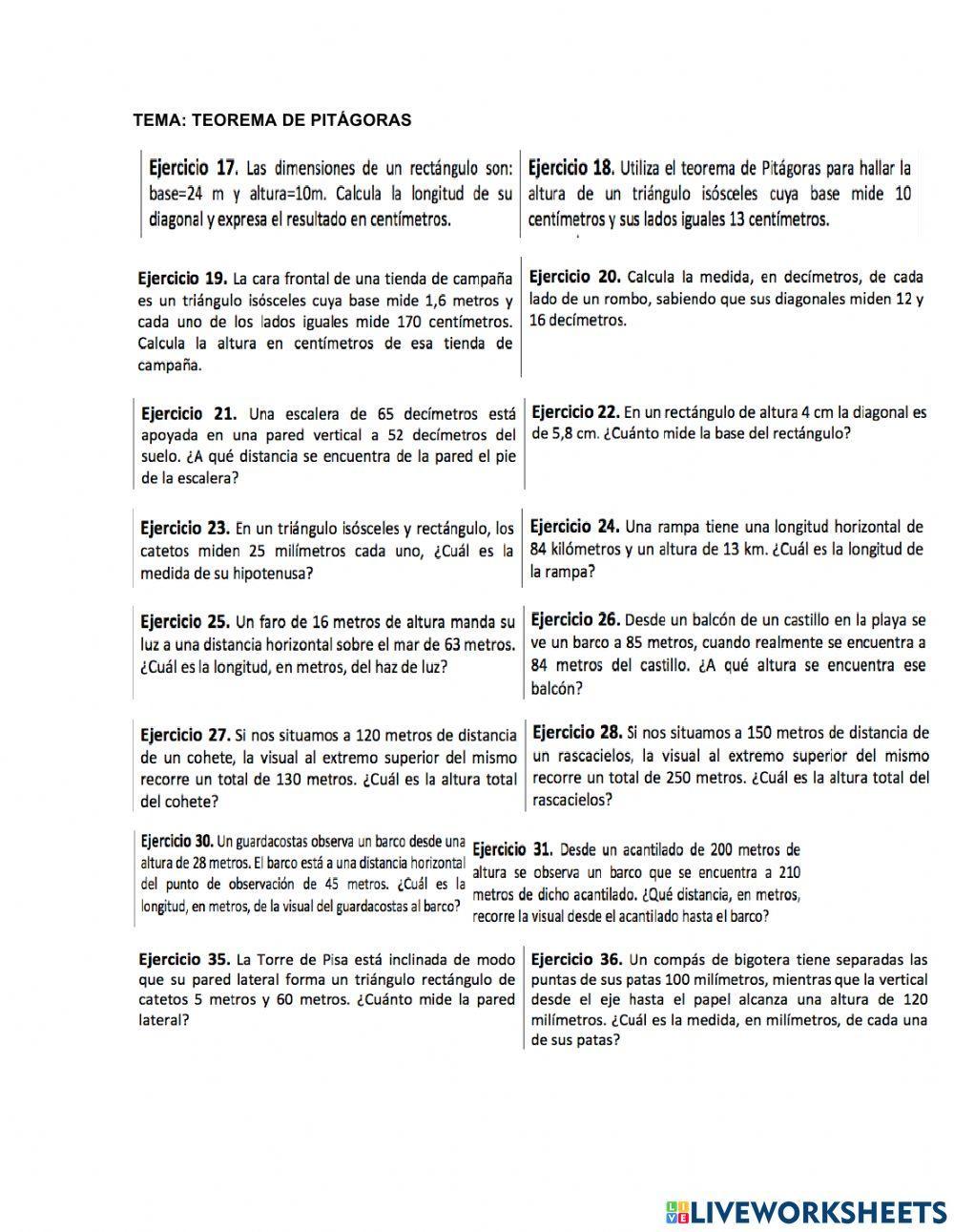 Teorema de pitágoras