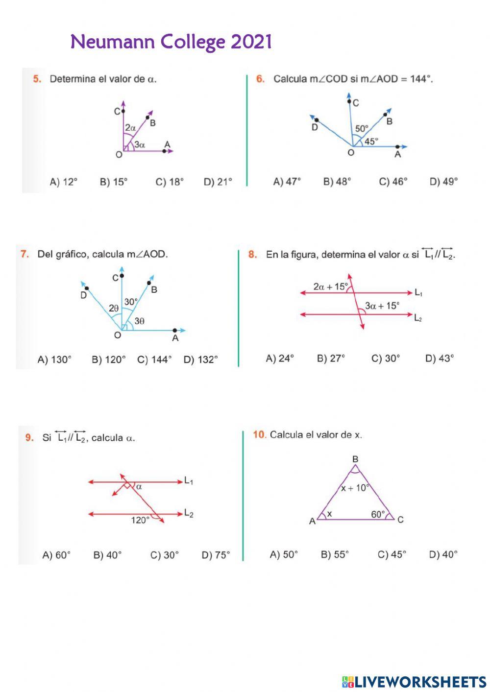 Ángulos y triángulos