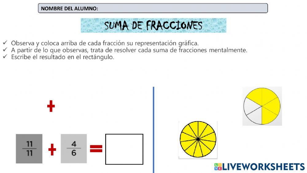 Sumas de fracciones