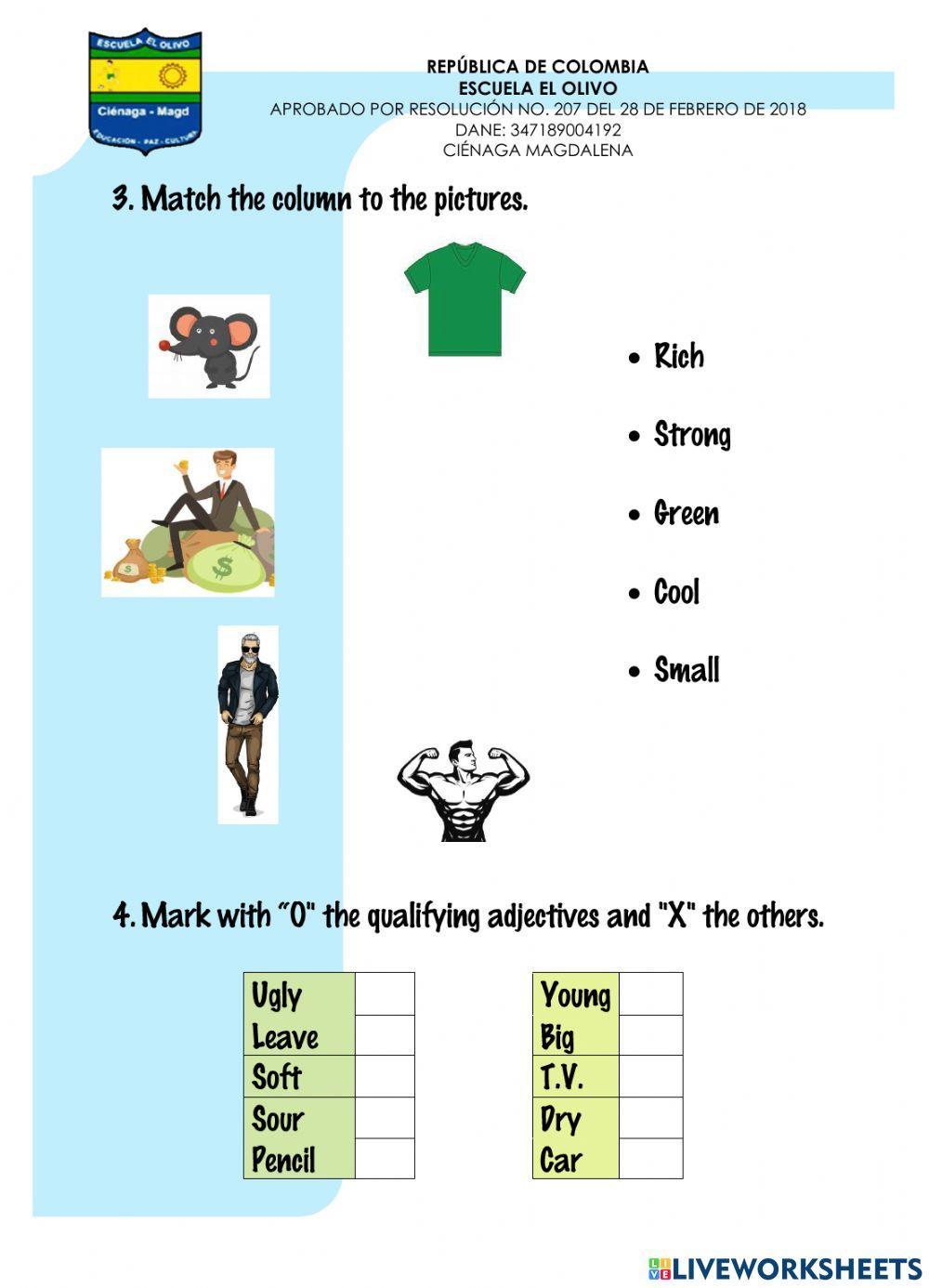 Qualifying adjectives