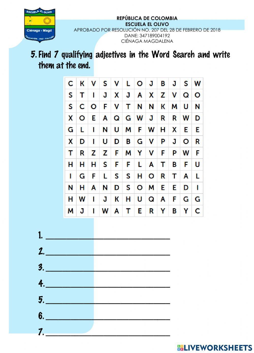 Qualifying adjectives