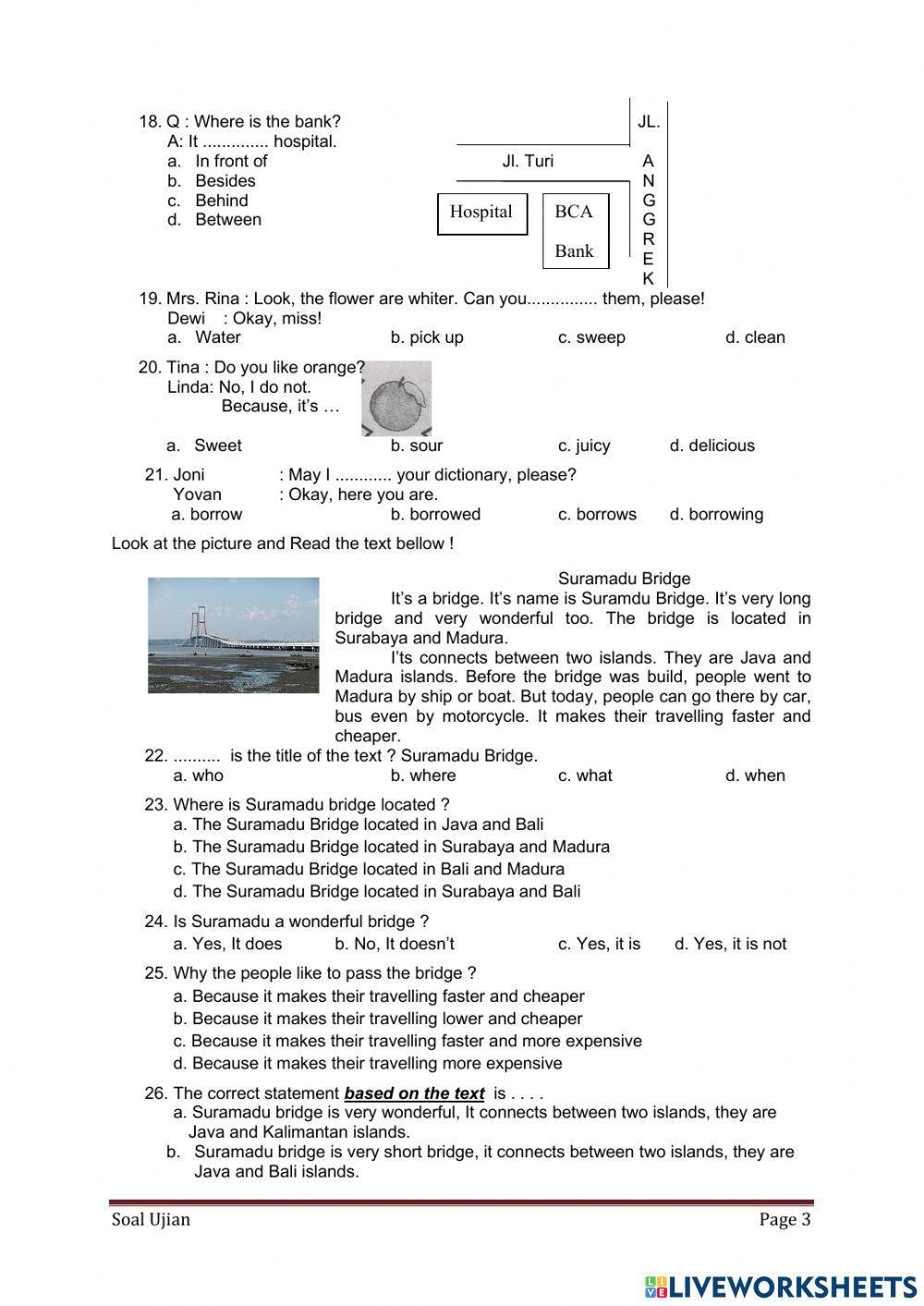 Ujian sekolah bahasa inggris kelas 6