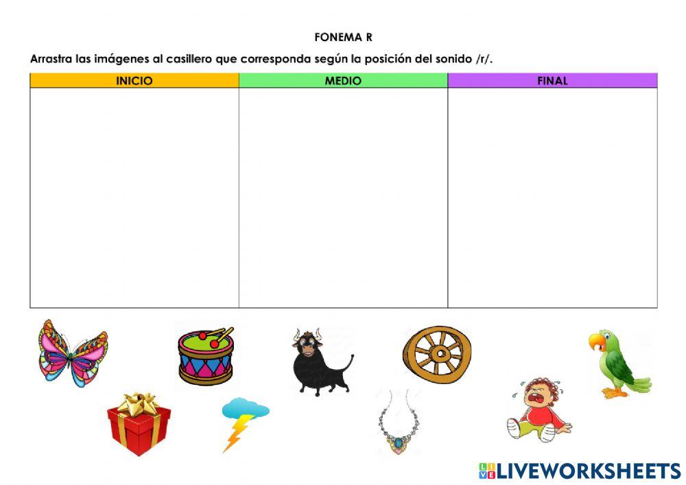 Fonema R Interactive Exercise For Primero Live Worksheets Fonema R Interactive Exercise For Primero Live Worksheets