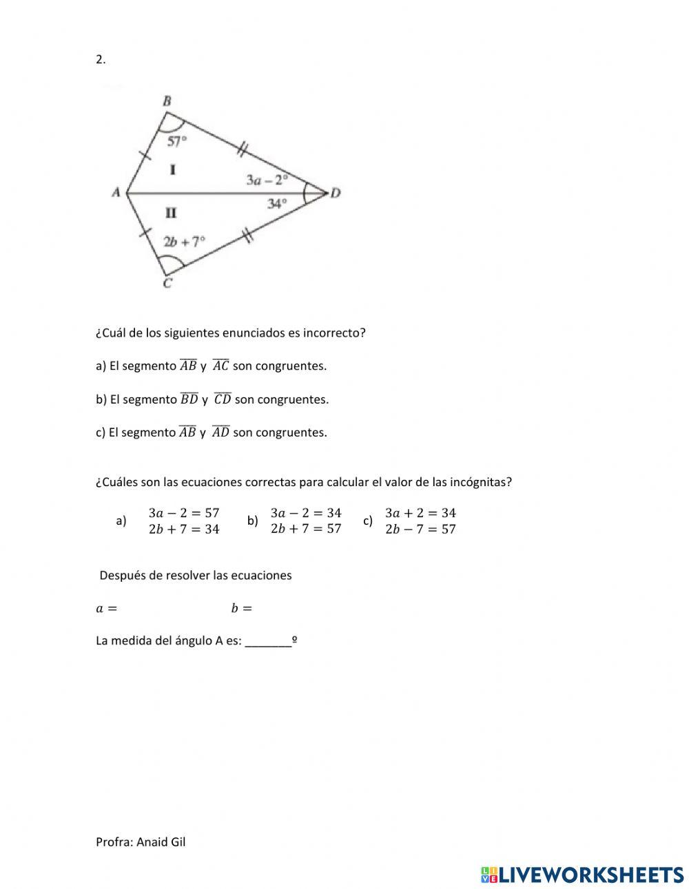 Triángulos congruentes