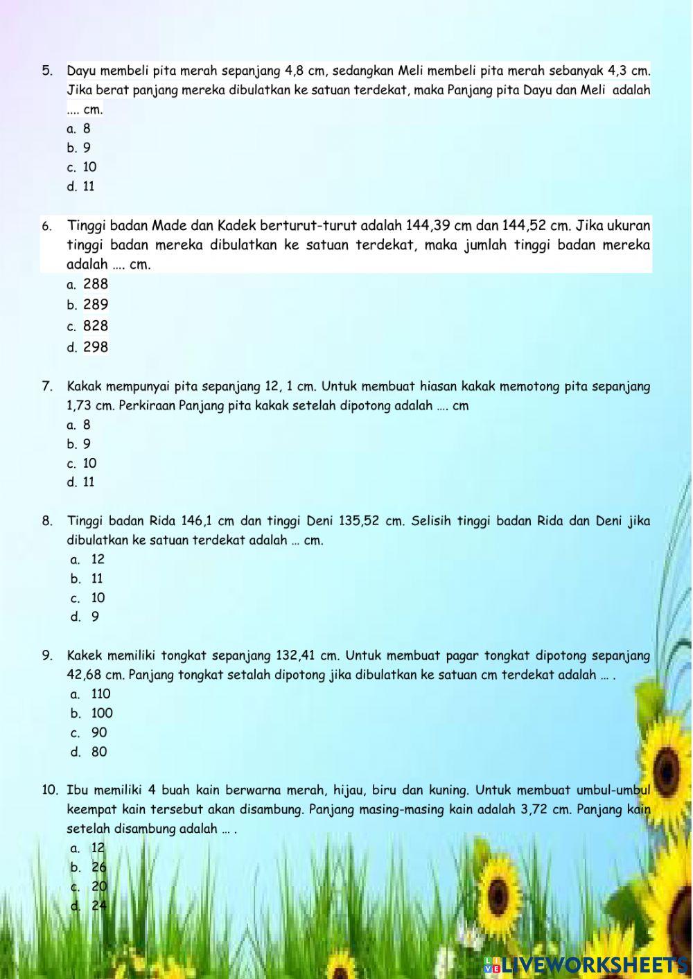 Pembulatan Hasil Pengukuran Panjang
