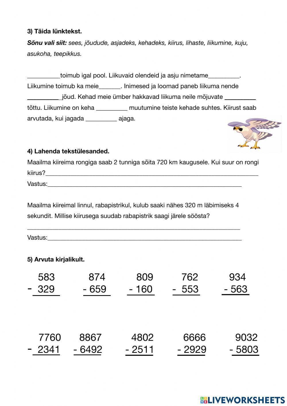 Tean ja oskan -Kõiki muutusi põhjustab liikumine.