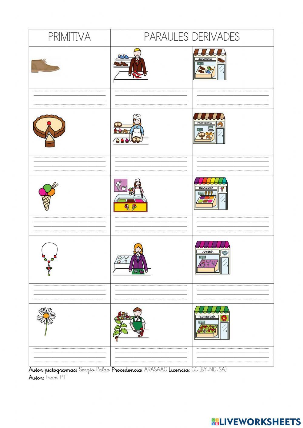 Escriure families de paraules.