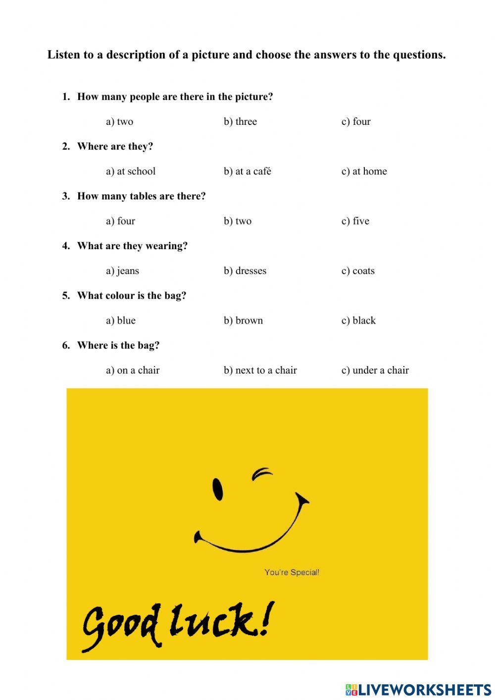 Listening - picture description