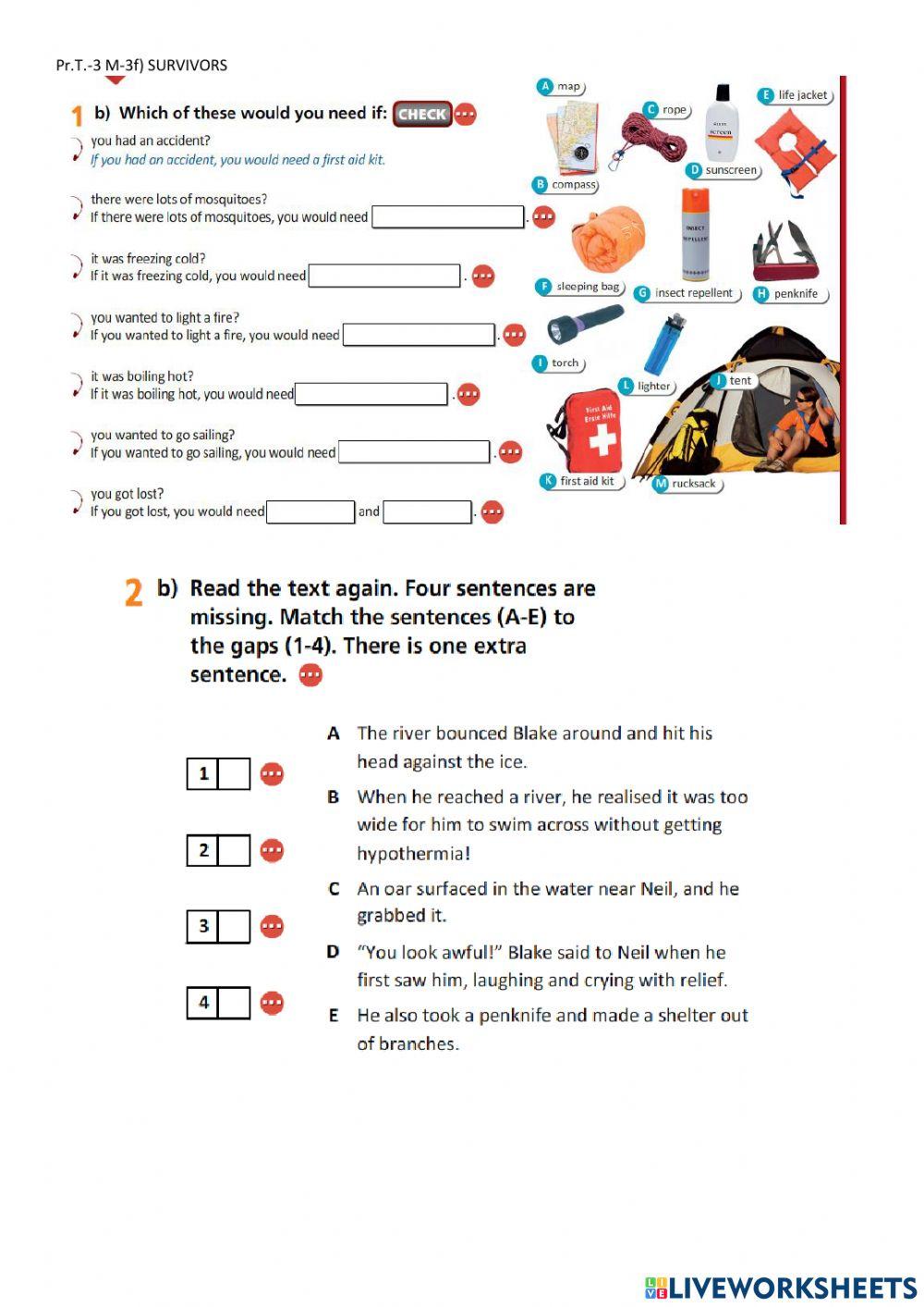 Pr.T.-3 M-3f SURVIVORS worksheet | Live Worksheets