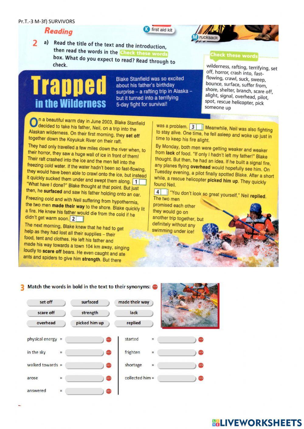 Pr.T.-3 M-3f SURVIVORS worksheet | Live Worksheets