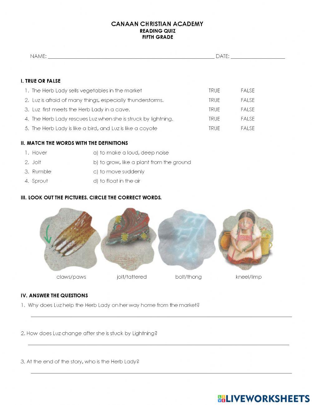 The herb lady worksheet Live Worksheets