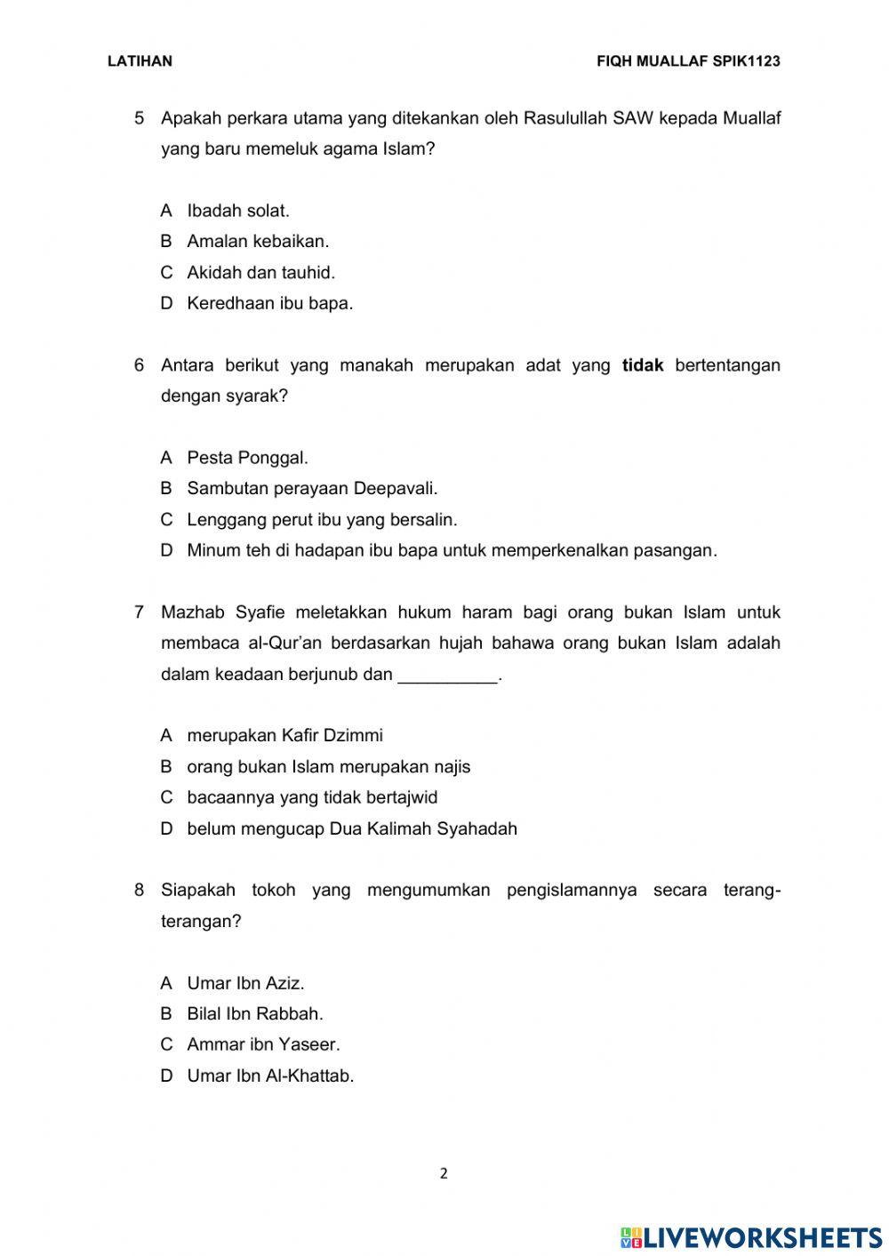 Latihan fiqh Muallaf