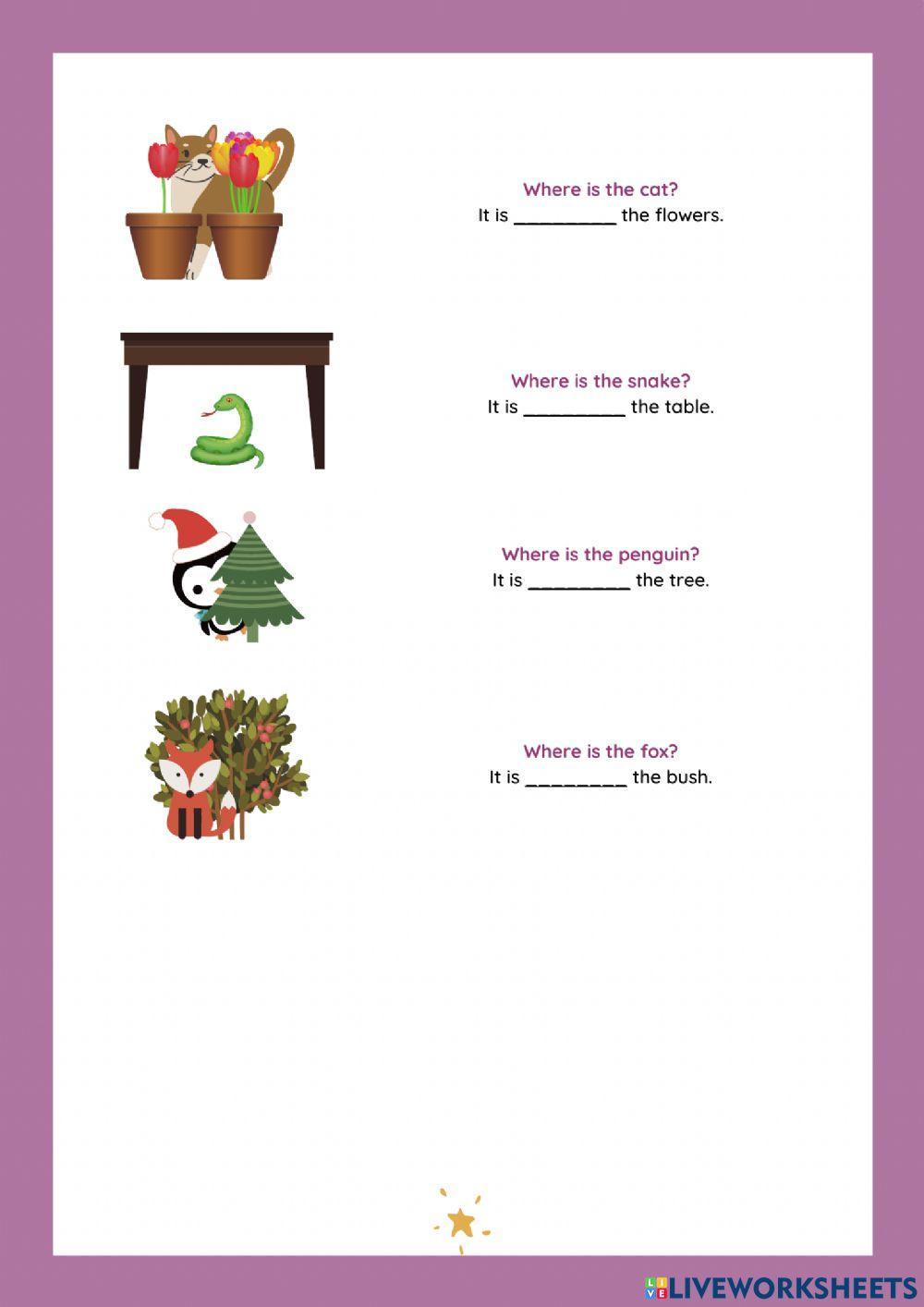 Prepositions of place 2