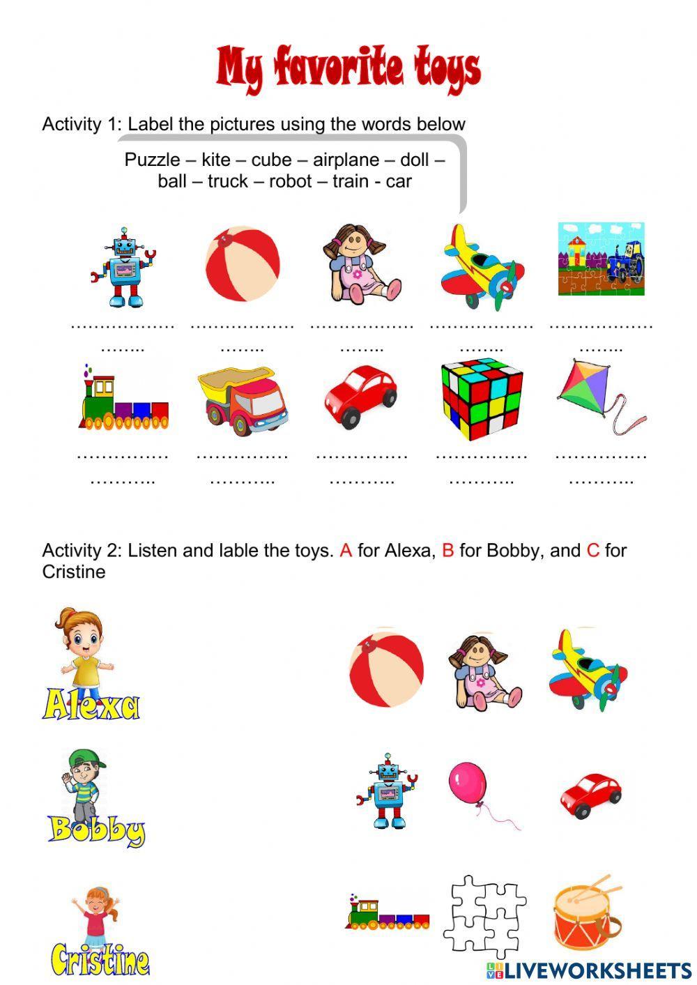 My favorite toys interactive worksheet | Live Worksheets