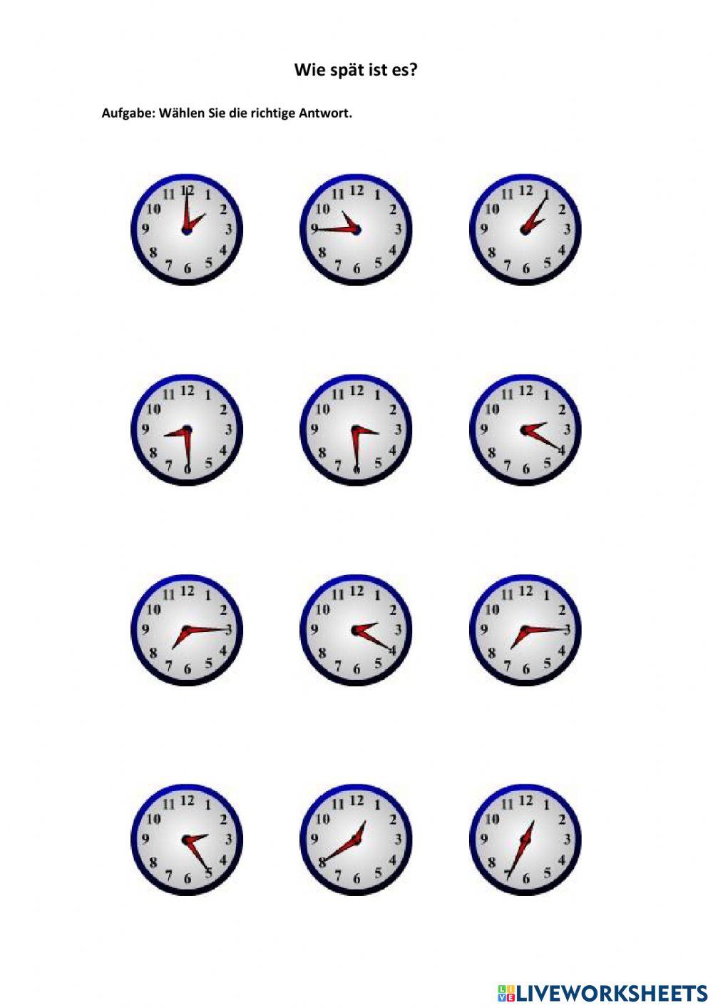 Uhrzeiten