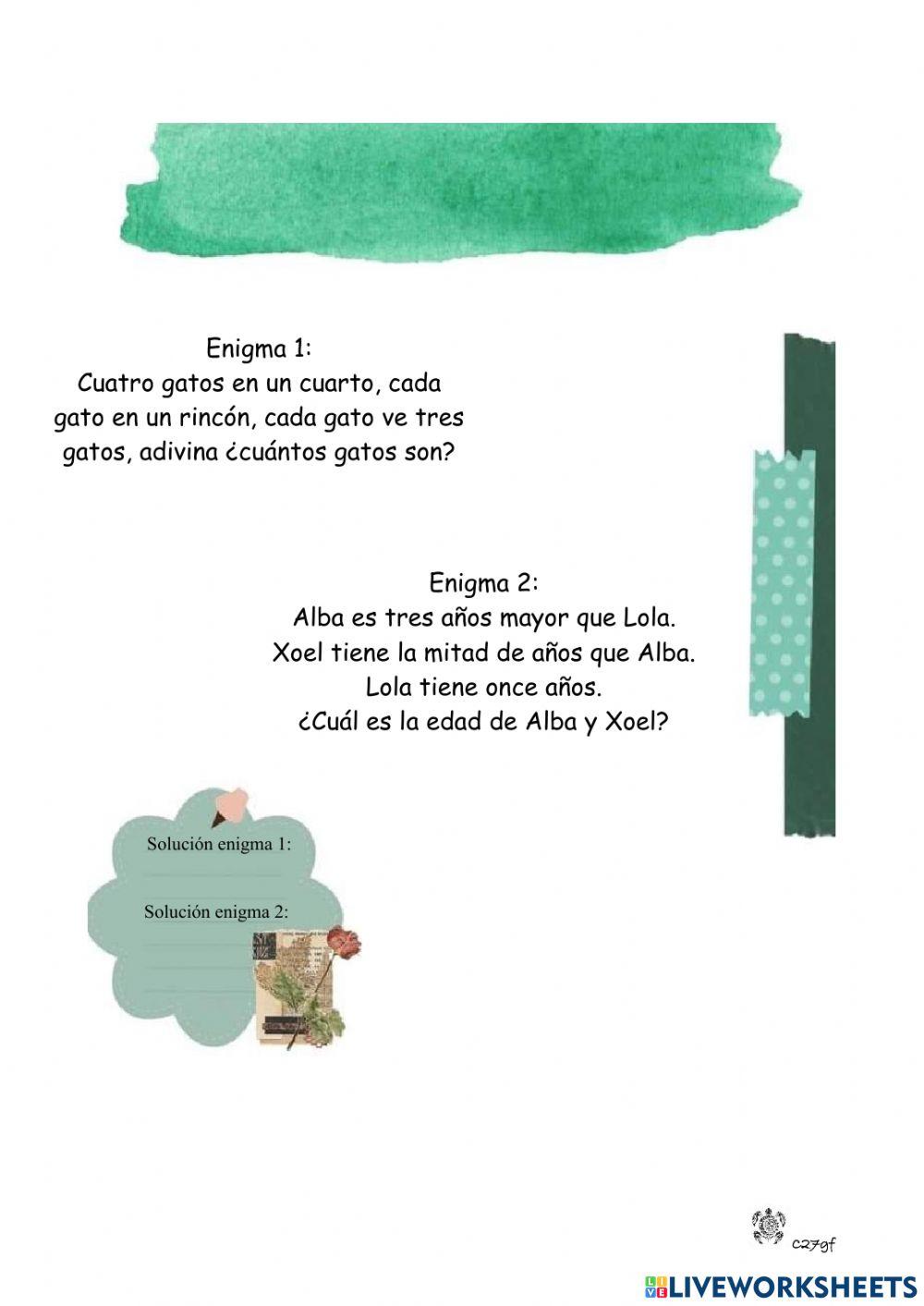 Un par de enigmas...