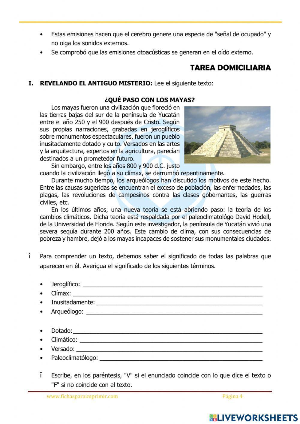 Ideas principales y secundarias