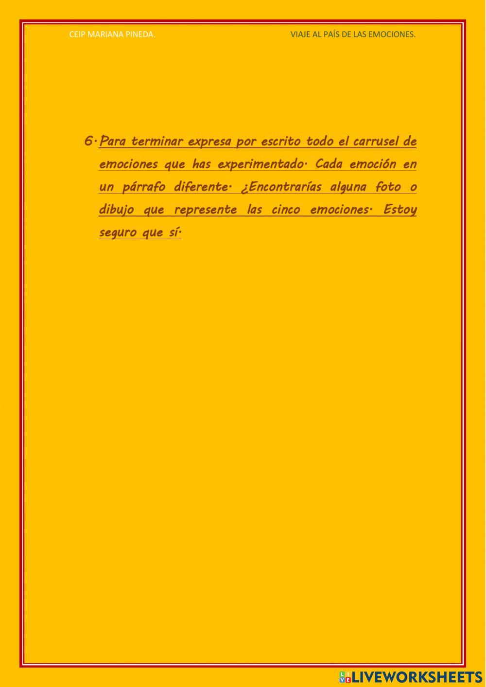 Viaje al país de las emociones.