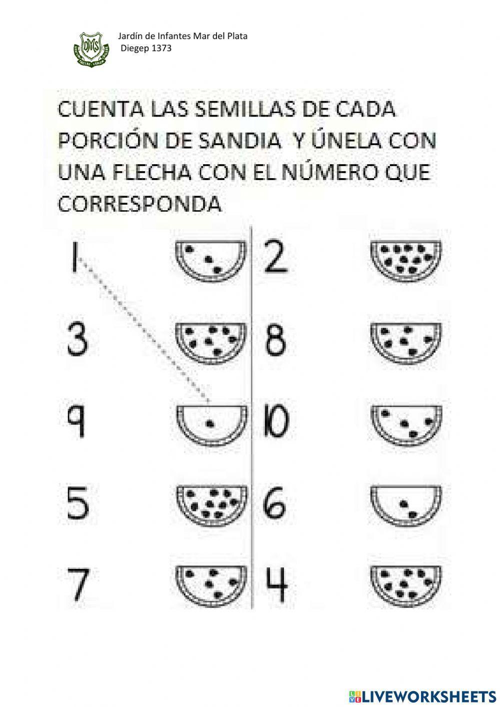 Unir con  la cantidad correcta