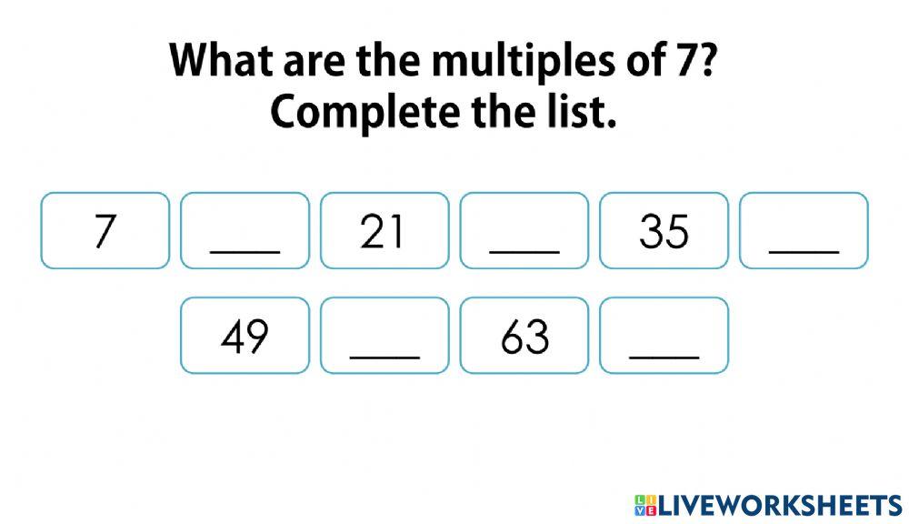 Multiples of 7