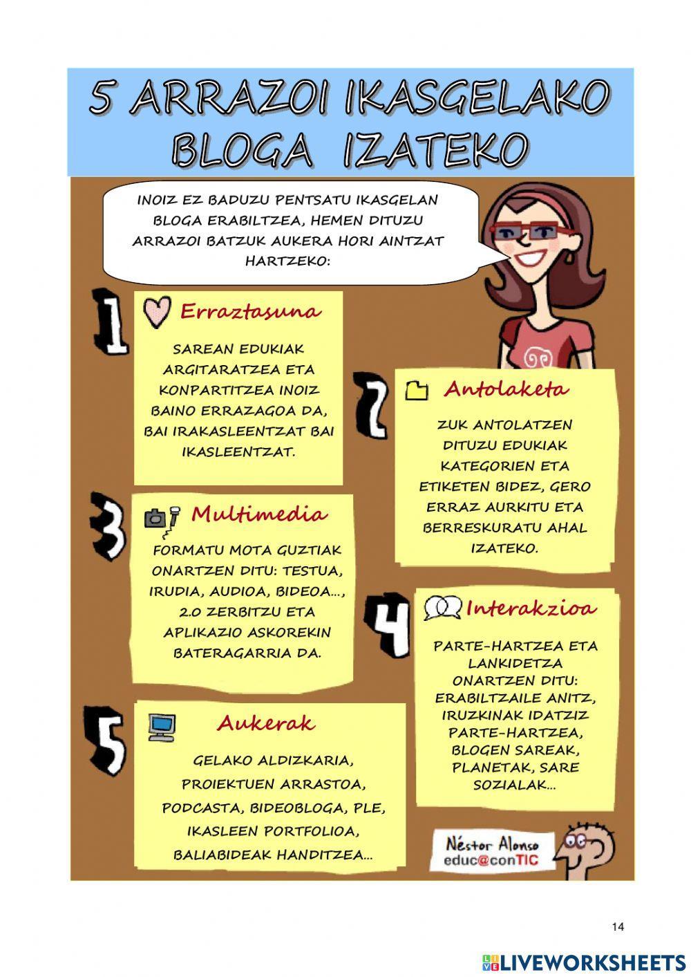 5 arrazoi eskolako bloga erabiltzeko