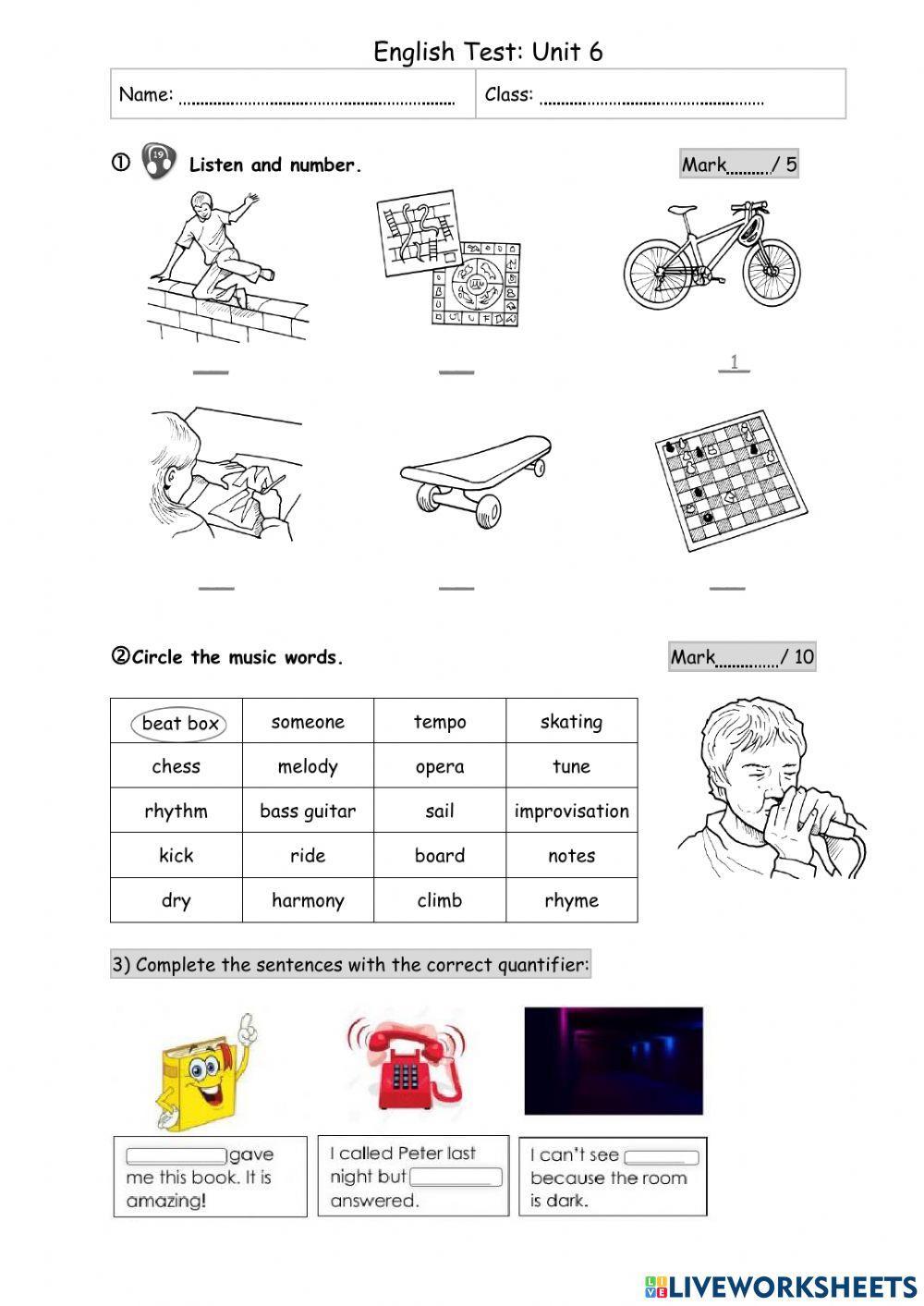 Kid's box 6 Unit 6 Test