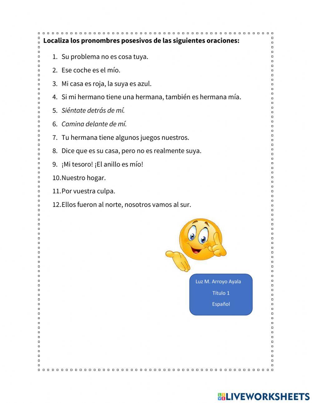 Los pronombres posesivos