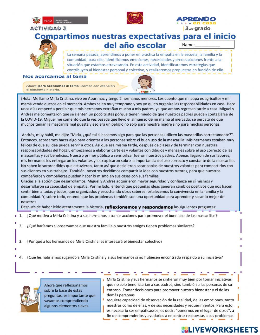 Compartimos nuestras expectativas para el inicio del año escolar