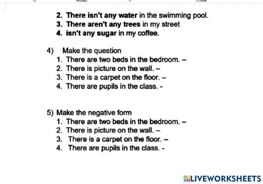 Verb, to have- has, there is-are