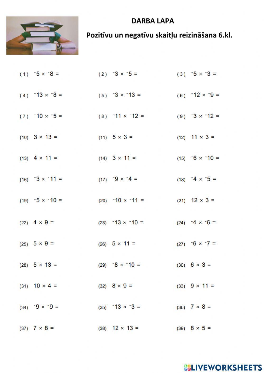 Racionālu skaitļu reizināšana