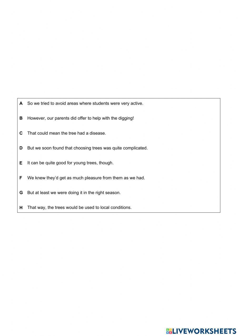 PET for Schools Sample Reading 1.4