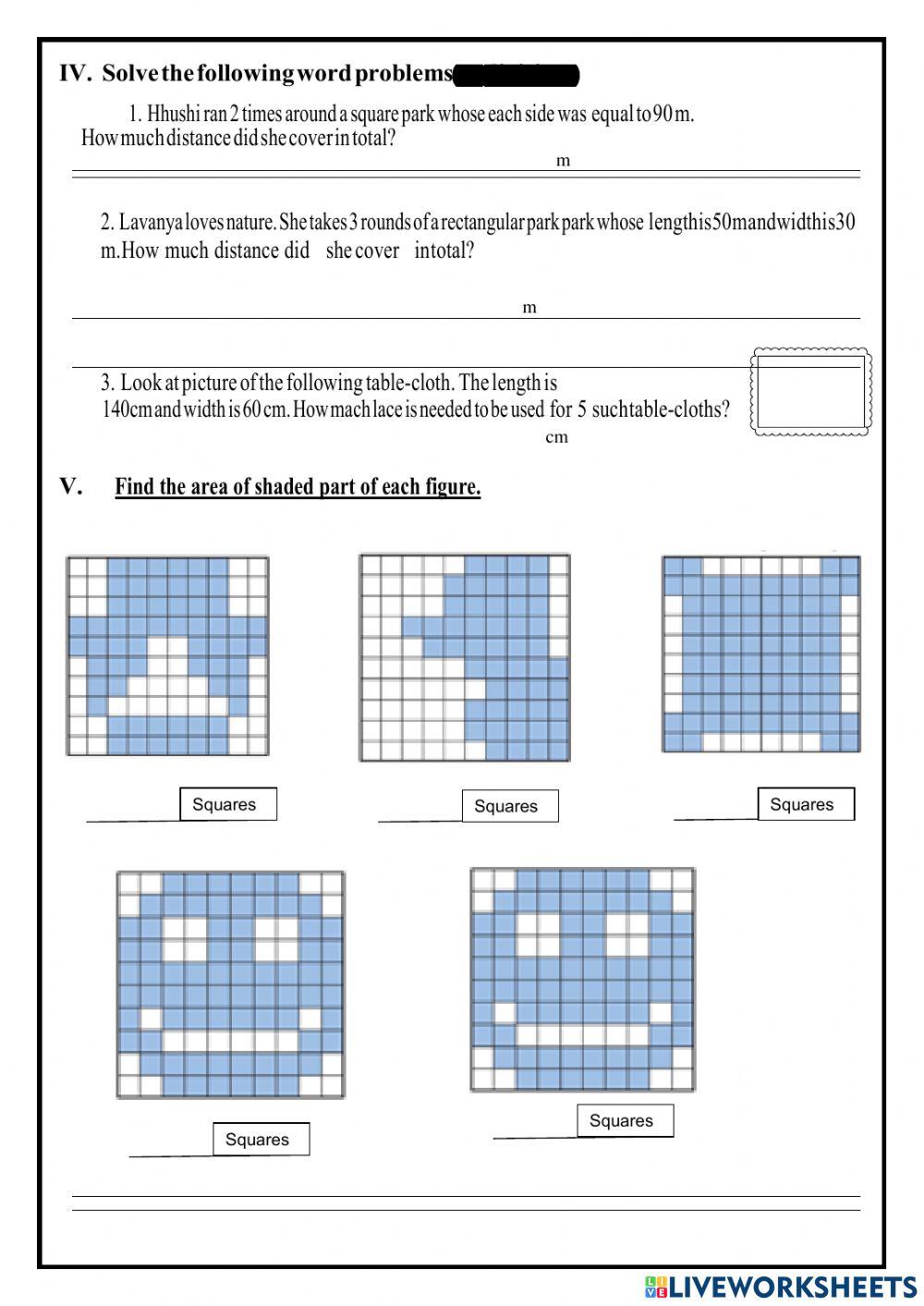Area and perimeter