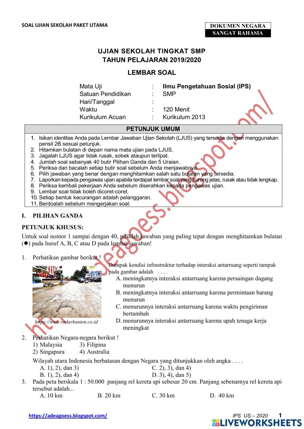 Simulasi Tes USBN Kelas 9