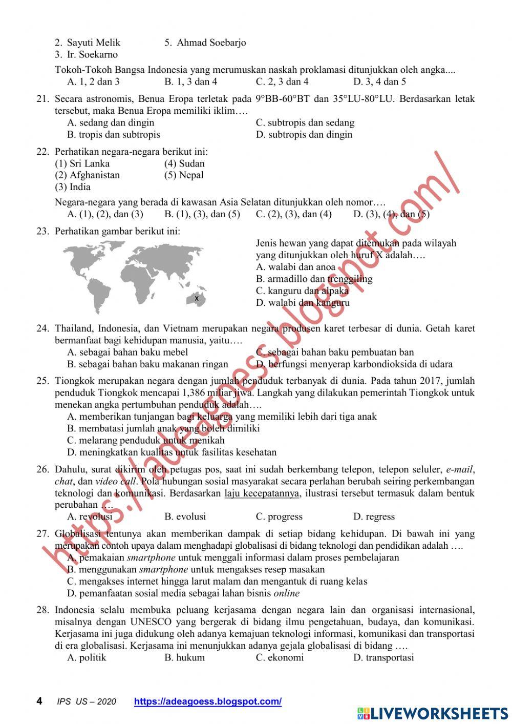 Simulasi Tes USBN Kelas 9