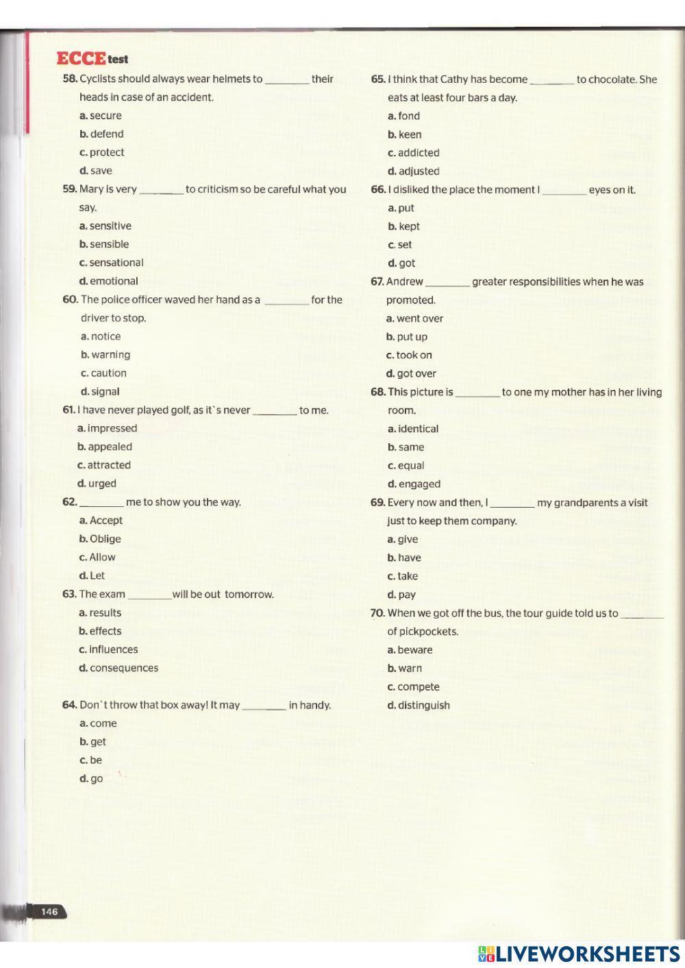 Use of English B2 - Final ECCE test