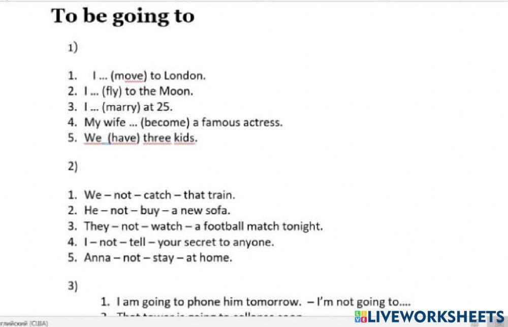 Future, to be going to