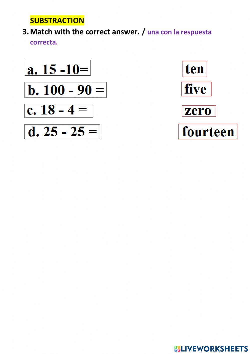 Addition and subtractions