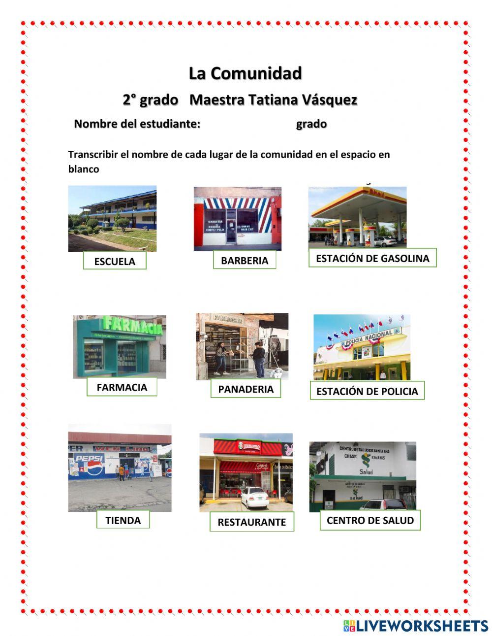 Lugares de una comunidad Lugares de una comunidad