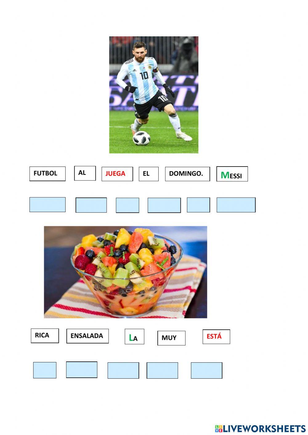 Ordenar las oraciones