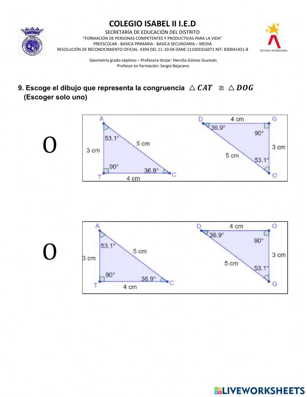TRIÁNGULOS CONGRUENTES