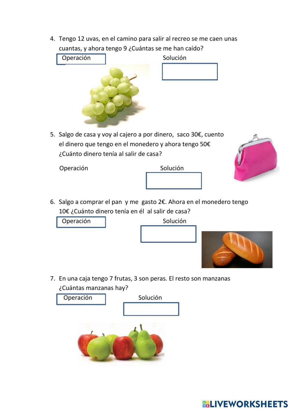 Seleccionar operación problemas