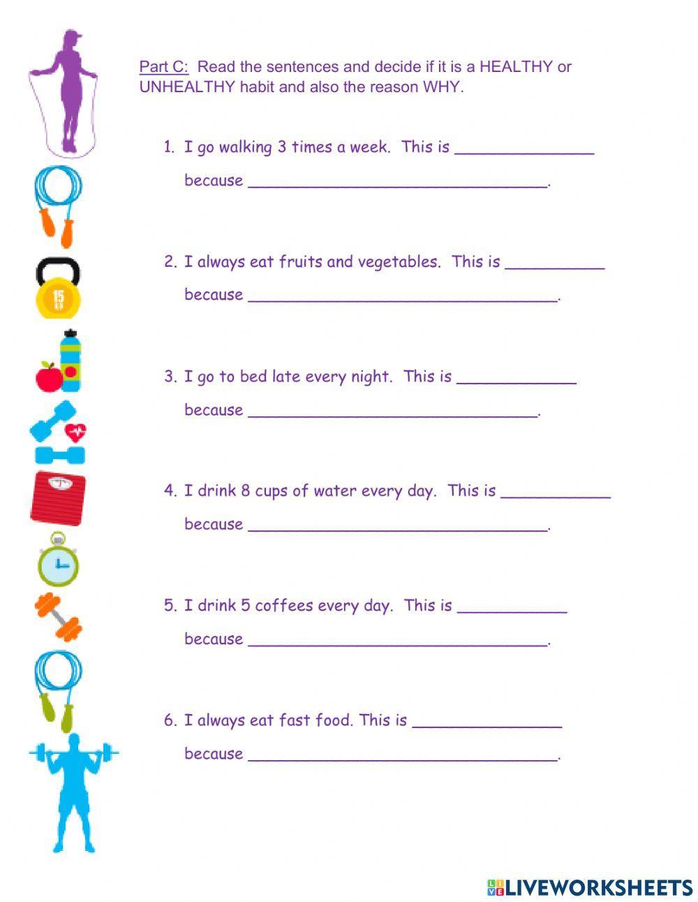 Healthy and Unhealthy habits