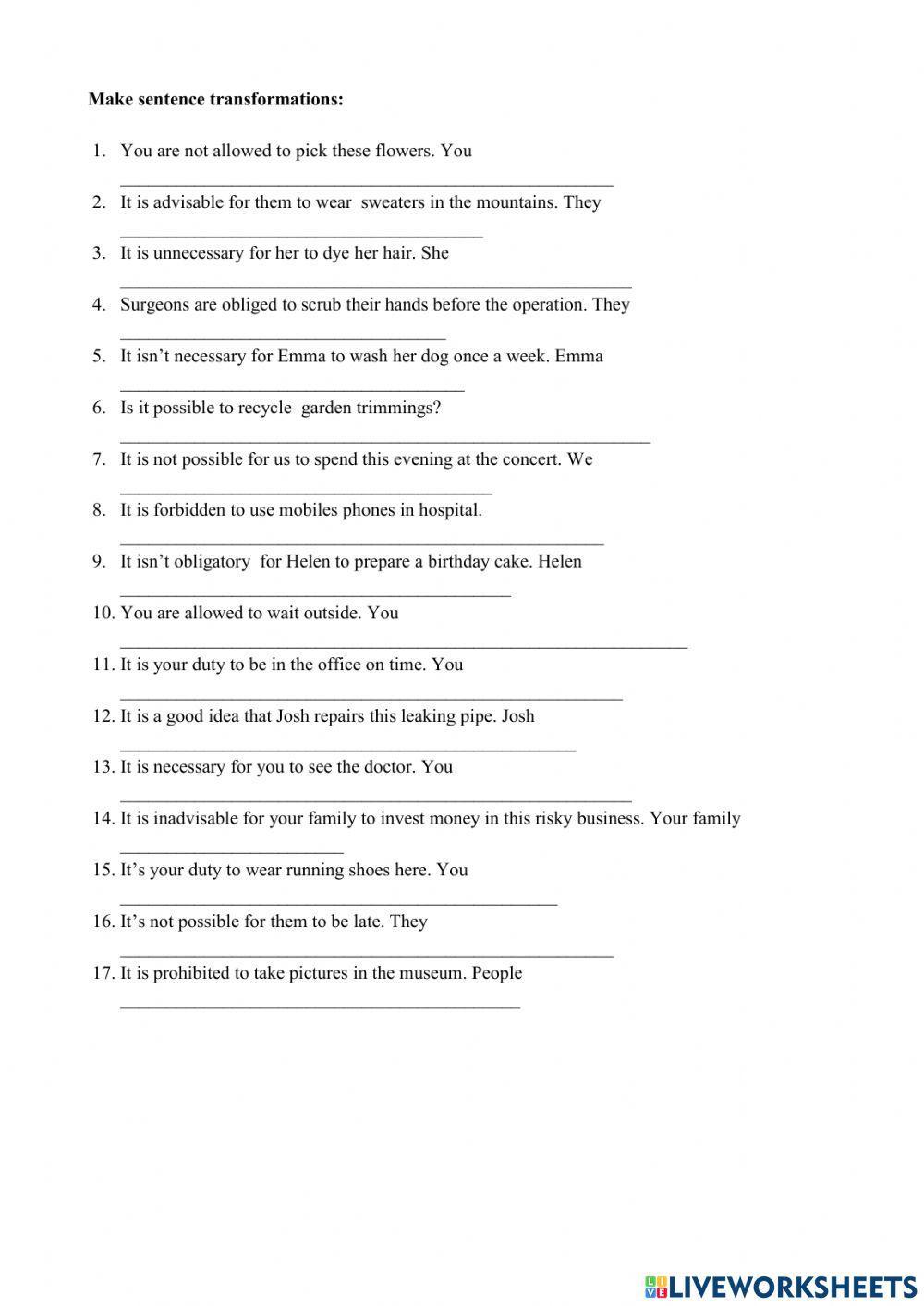 Modal verbs - revision