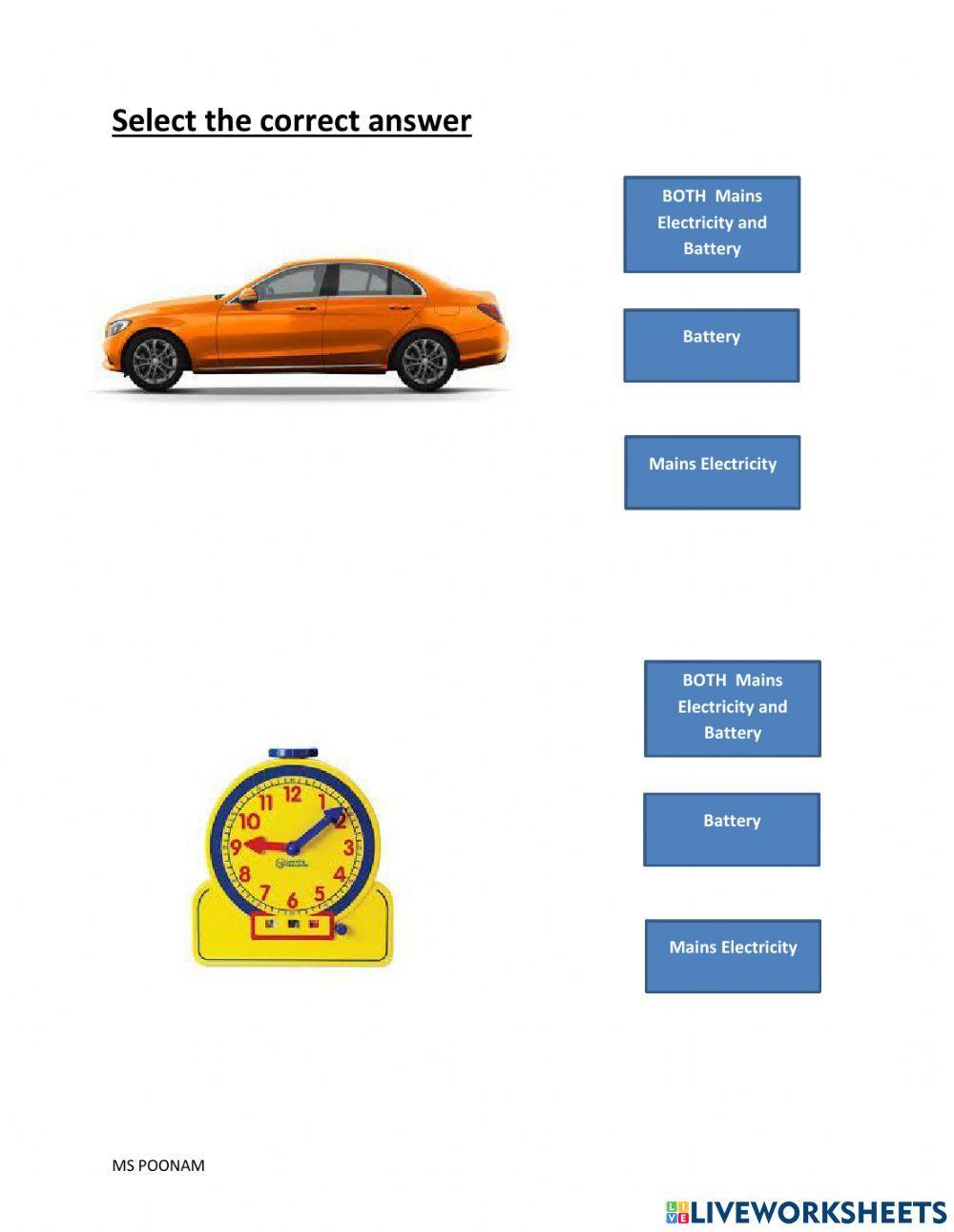 Electricity- mains and battery