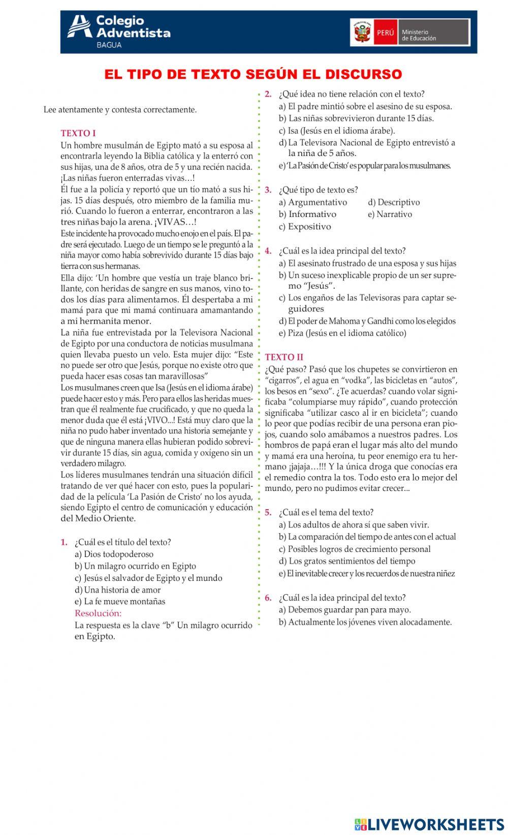 El tipo según el discurso