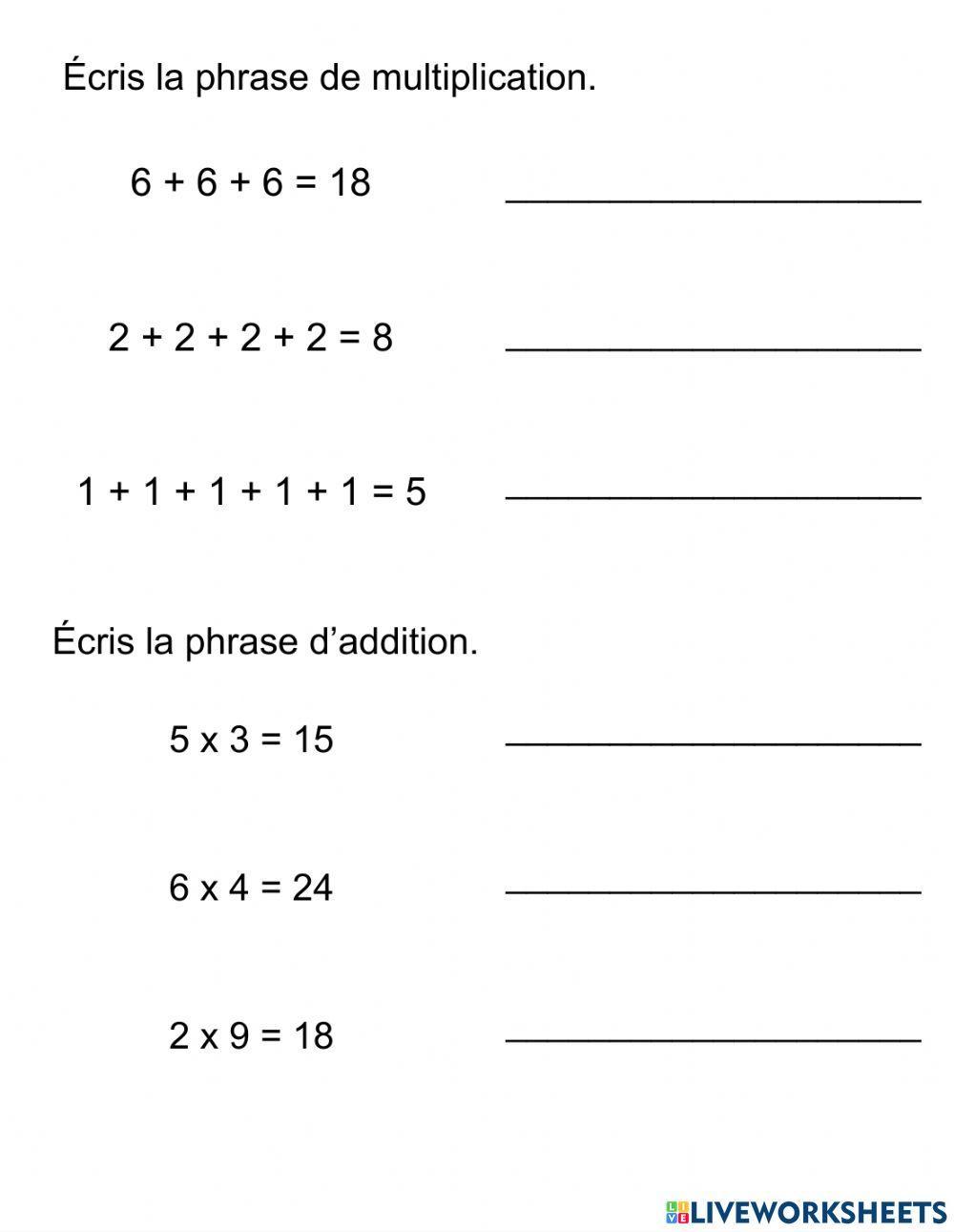 Addition répétée et Multiplication