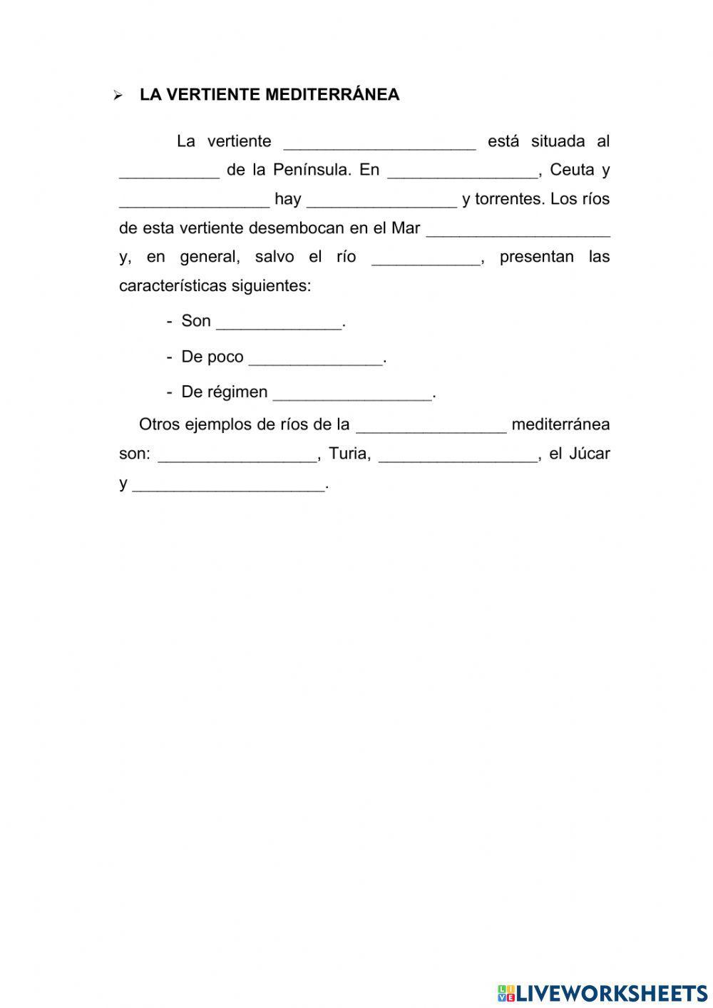 Las vertientes de España