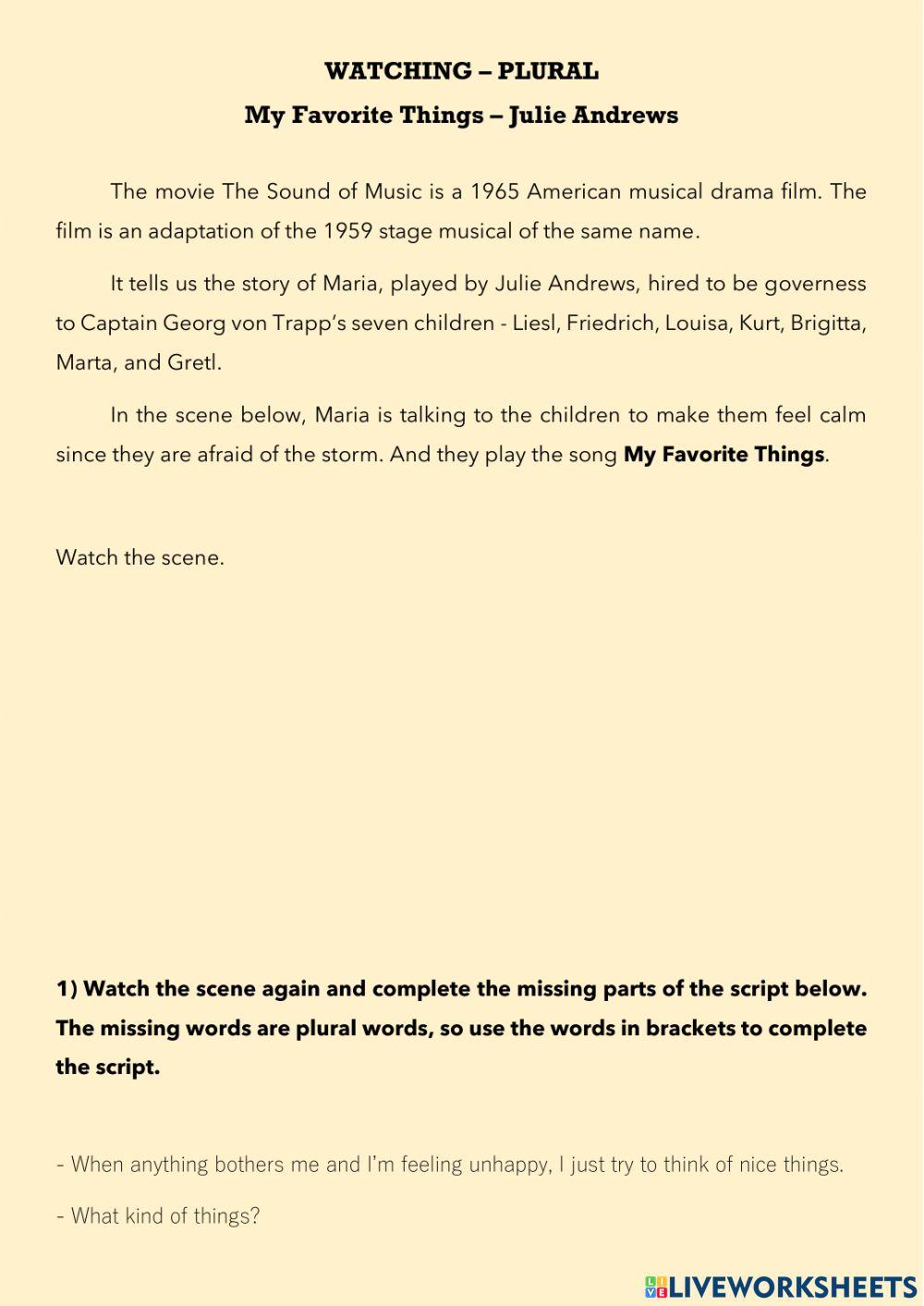 Watching - My Favorite Things - Julie Andrews