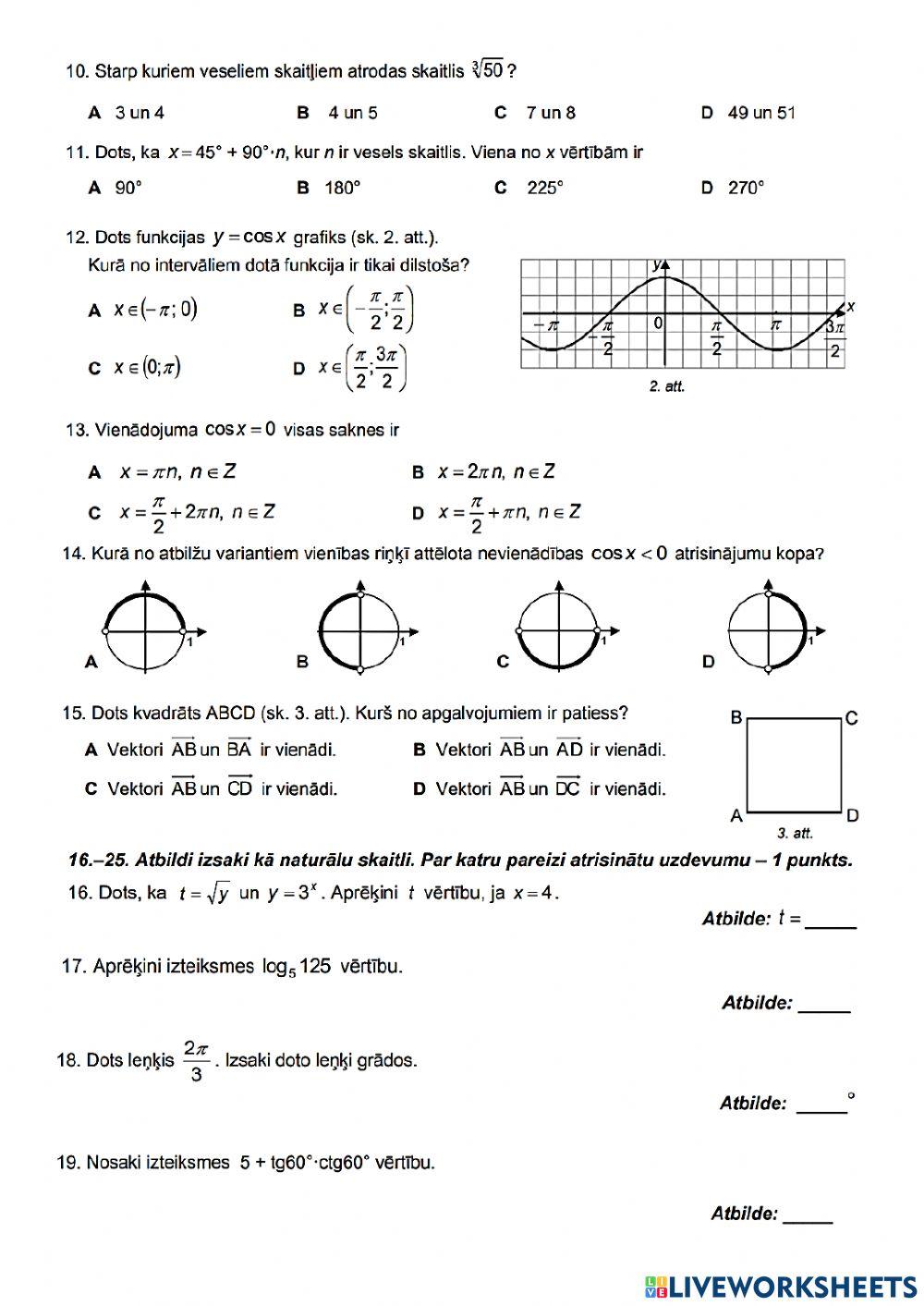 2014.g. matemātikas eksāmena 1.daļa